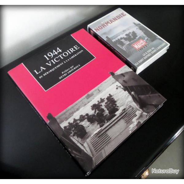Livre 1944 La victoire-D�barquement, Lib�ration, 6 juin 1944 + K7 Les H�ros de Normandie-Militaria