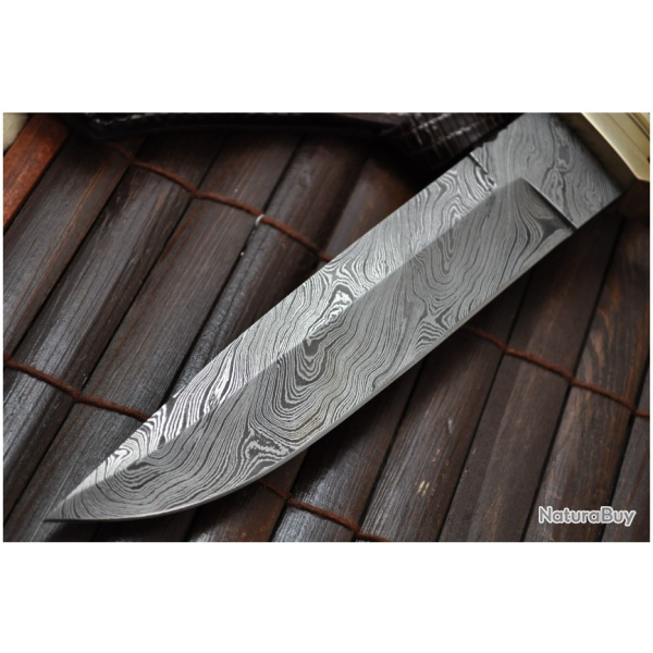 Couteau de chasse Bowie  lame fixe  avec gaine (4)