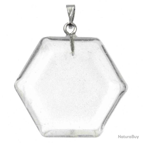 Pendentif hexagone en cristal de roche