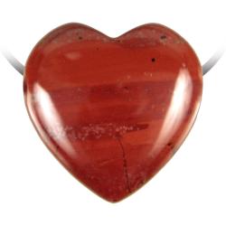 Pendentif coeur pierre perc&eacute;e en jaspe rouge
