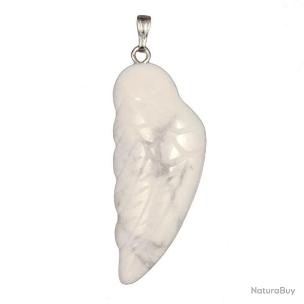 Pendentif aile d'ange en howlite