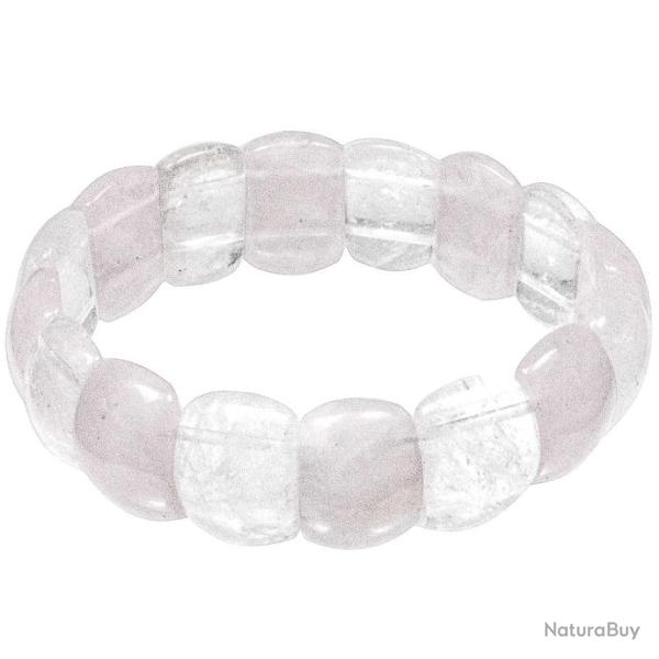 Bracelet min�ral en cristal de roche et quartz rose