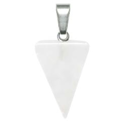 Pendentif pointe fl&egrave;che en quartz blanc
