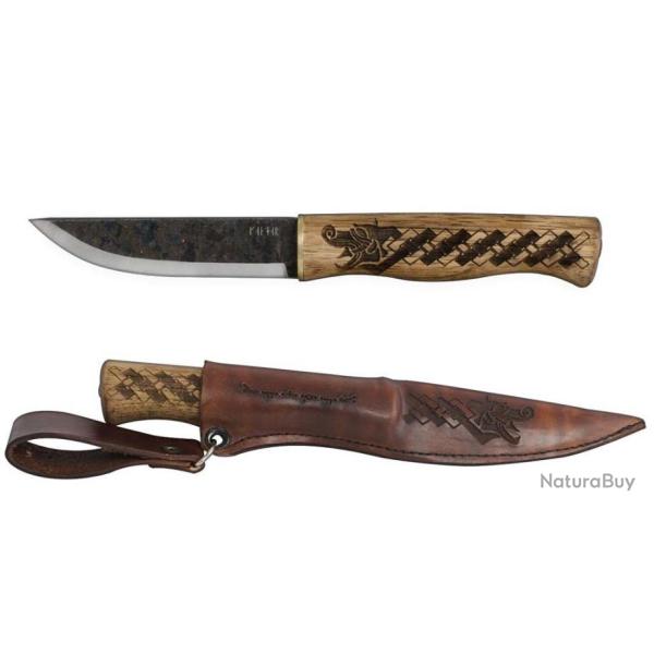Couteau Condor Norse Dragon Lame Acier Carbone 1095 Manche Hickory Etui Cuir El Salvador CTK102138HC