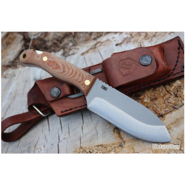 Couteau Condor Toki Lame Acier Carbone 1075 Manche Micarta Etui Cuir Made El Salvador CTK392047HC