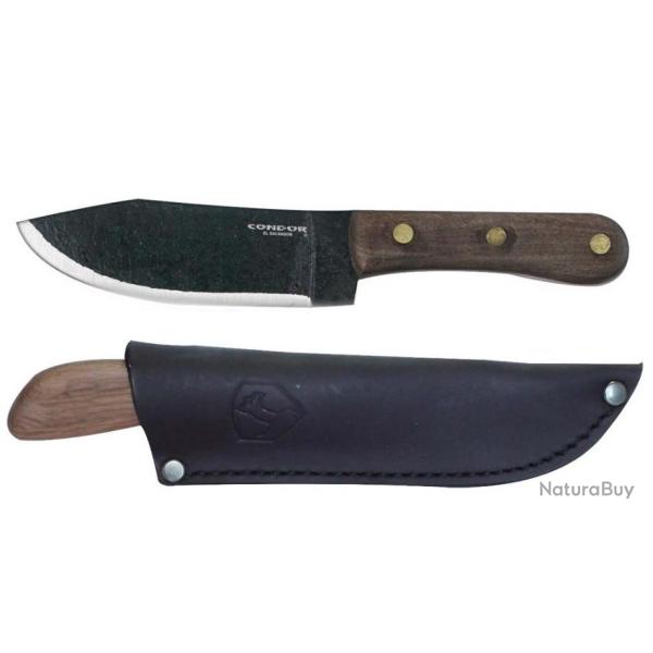 Couteau Condor Mini Hudson Bay Lame Carbone 1075 Manche Noyer Etui Cuir El Salvador CTK281649HC
