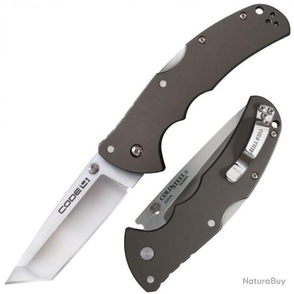 Couteau Cold Steel Code 4 Tanto Lame Acier CPM-S35VN Manche Aluminium S�curit� Tri-Ad Lock CS58PT