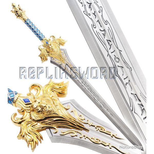 Warcraft Epee du Roi Llane Wrynn Lame Acier Lion's Fang 121cm Repliksword