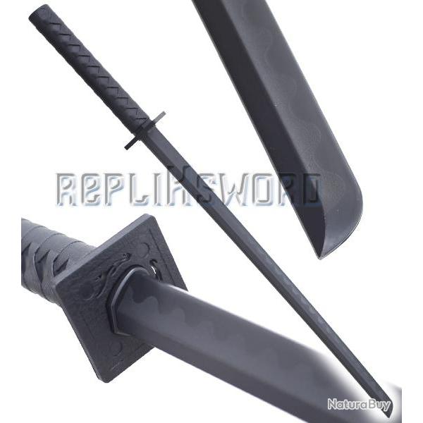 Katana en Polypropylene Epee Sabre Noir ABS Entrainement Repliksword