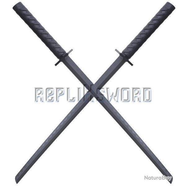 2X Katanas en Polypropylene Epee Sabre Noir ABS Entrainement Repliksword