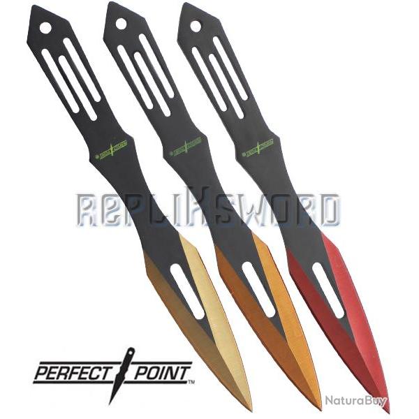 Set de 3 Couteau de Lancer Kunais Perfect Point PP-598-3ROY Repliksword