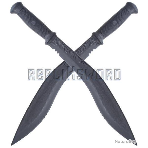 Pack 2 Kukris Polypropylene Machette Noire Entrainement E440-PPX2 Repliksword