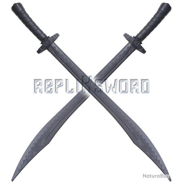 Lot 2 Sabres Polypropylene Epee Noire Entrainement E474-PPX2 Repliksword