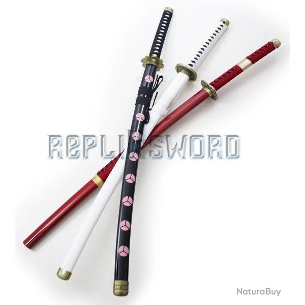 Lot 3 katanas One Piece Acier 440 Decoration Epee Zoro Katana Zoro Sabre Repliksword