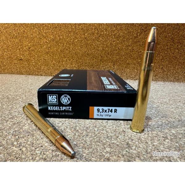 1 Boite de Munitions de grande chasse RWS en calibre : 9.3x74R  KS