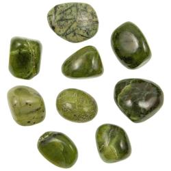 Pierres roul&eacute;es jade n&eacute;phrite du Canada - 2.5 &agrave; 3.5 cm - Lot de 2