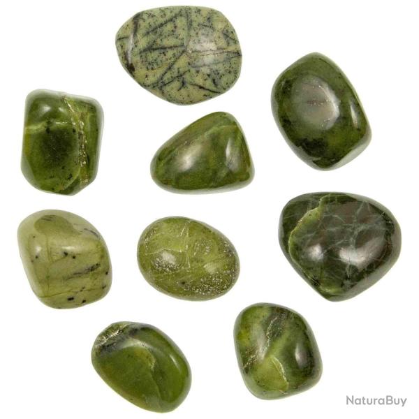 Pierres roul�es jade n�phrite du Canada - 2.5 � 3.5 cm - Lot de 2