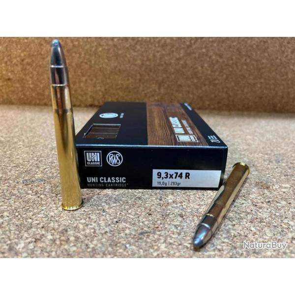 1 BOITE DE MUNITIONS CHASSE RWS CAL: 9.3x74R  UNI CLASSIC 19.0GR