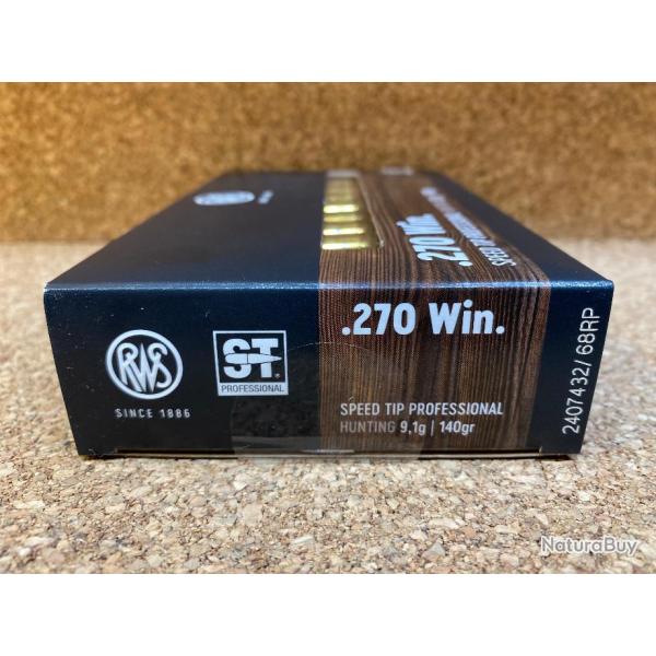1 BOITE DE MUNITIONS RWS 270 WIN   SPEED TIP PRO 9.1GR