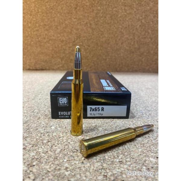 1 BOITE DE MUNITION GRANDE CHASSE RWS 7X65R  EVO  10.3 GR