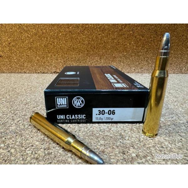 1 BOITE DE MUNITION GRANDE CHASSE RWS 30-06  UNI CLASSIC  13.0 gr