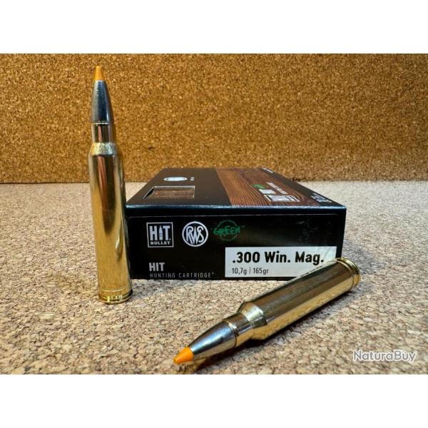 1 BOITE DE MUNITION GRANDE CHASSE RWS  300 WIN MAG HIT 10.7gr