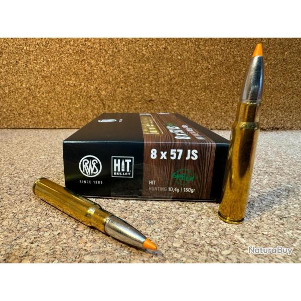 1 BOITE DE MUNITIONS RWS 8x57 JS EVO GREEN 9.0 gr