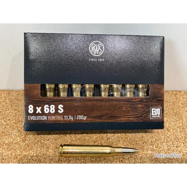 1 BOITE DE MUNITIONS RWS EN CALIBRE 8X68 S EVO 13.0 GR