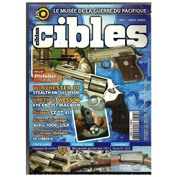 cibles 425. winchester 70 stealth 243 wssm, s&w 619 en 357, pistolet cz tt 45, astra 7000 22lr,