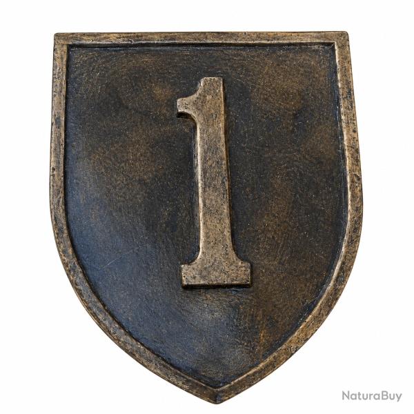 Blason Artisanal repr�sentant l'embl�me de la Big Red One  ( Finition bronze )