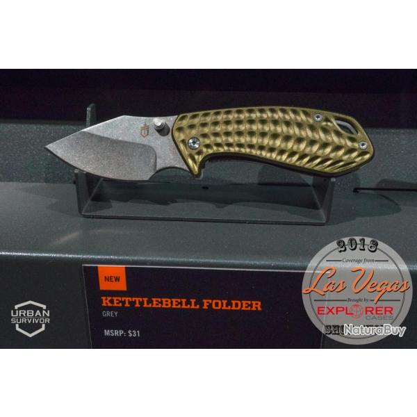 Couteau Gerber Kettlebell Lame Acier 7Cr17MoV Manche Green Aluminium Framelock G3513