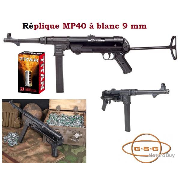 MP40 � blanc 9 mm Pack R�plique  GSG