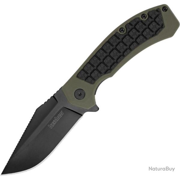 Couteau Kershaw Faultline Lame Acier 8Cr13MoV Manche Green GFN Linerlock Clip KS8760X