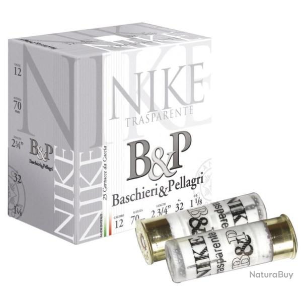 Cartouches de chasse Baschieri Pellagri Nike trasparente cal.12 long.70 32g N�9 Par 25