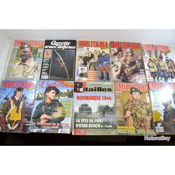 Lot magazines revues militaria Militaria magazine, gazette des armes et uniformes, batailles