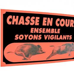 Pack 5 panneaux 60 x 40 cm CHASSE EN COURS