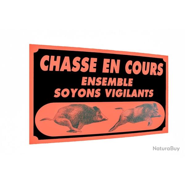 Pack 5 panneaux 60 x 40 cm CHASSE EN COURS