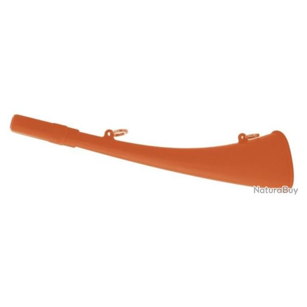 Corne de chasse 25 cm plate cintr�e en ABS fluo Elless