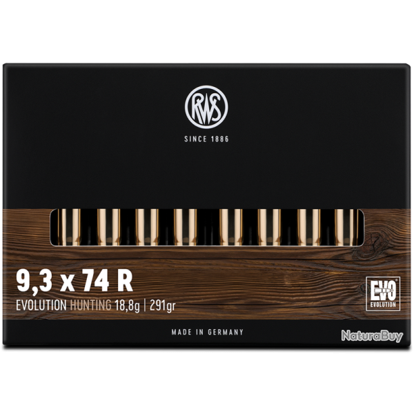Cartouche RWS / cal. 9,3x74 R - Evo 18,8 g / 290 gr