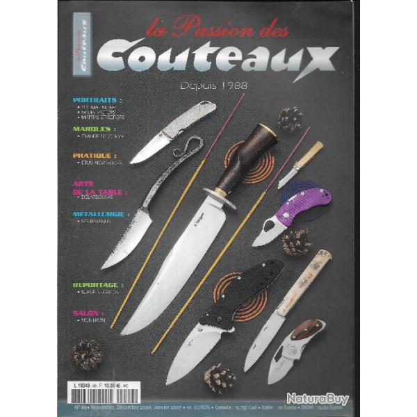 la passion des couteaux n 89 banc d'essai, higonokami, sicac 2006, arts de la table, nontron