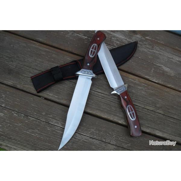 Poignard De Survie "Wolf" 32 Cm Type Rambo Acier Inoxydable Etui Ceinture