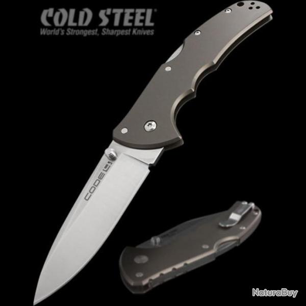 Couteau Cold Steel Code 4 Spear Point Lame Acier S35VN Manche Aluminium Tri-Ad lock CS58PS