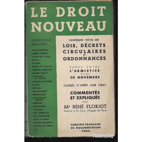 rare le droit nouveau lois,d�crets circulaires et ordonnances parus entre l'armistice et ... vichy