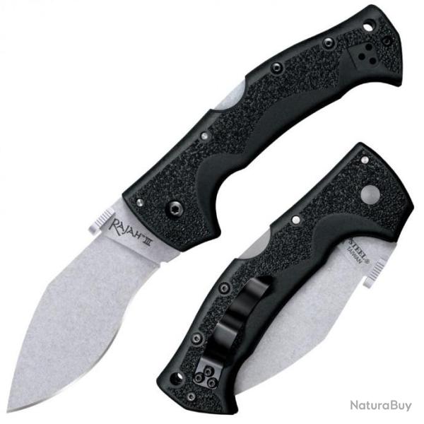 Couteau Kukri Cold Steel Rajah III Lame Acier AUS-10A Manche Griv-Ex Tri-Ad Lock Clip CS62JM