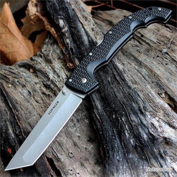 Couteau Cold Steel Voyager XL Tanto Lame Acier AUS-10 Manche Griv-Ex Tri-Ad Lock Clip CS29AXT