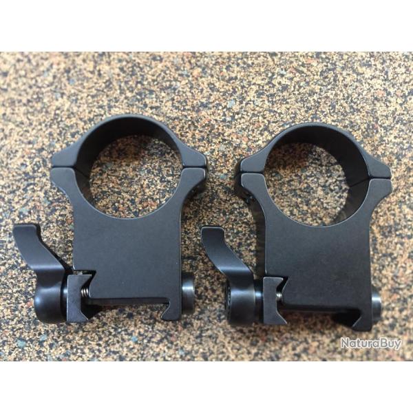 Paire de colliers Recknagel � levier acier dia. 30mm extra haut  amovible