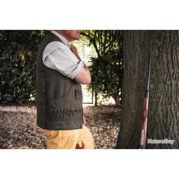 Gilet de chasse Royal Hunter | modle Hermit couleur vert | Fabrique en France