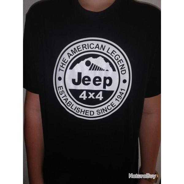 T SHIRT noir JEEP THE AMERICAN LEGEND US WW2 WILLYS FORD 4X4 MB GPW M 201 TEE MILITARIA