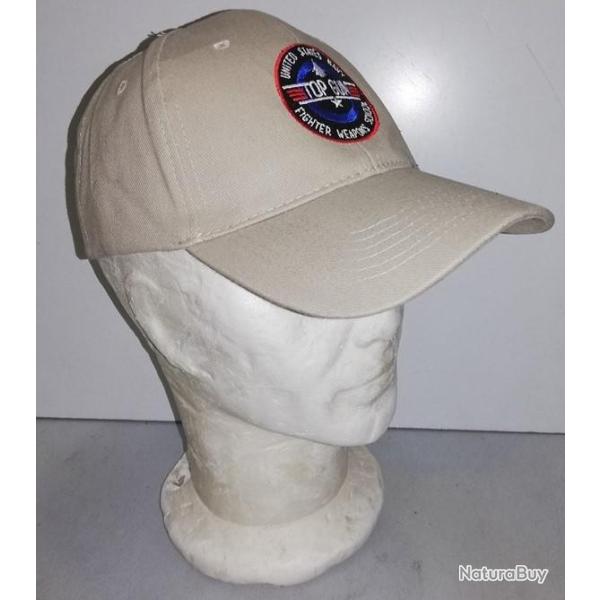 Casquette beige TOP GUN F14 TOMCAT US NAVY TOM CRUISE FIGHTER WEAPONS SCHOOL USA