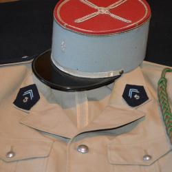 VAREUSE & KEPI D'UN MAJOR DU 3&deg; REGIMENT DE HUSSARDS-CAVALERIE GUERRES D'INDOCHINE & D'ALGERIE